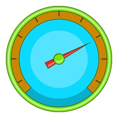 Blue speedometer icon. Cartoon illustration of speedometer vector icon for web design