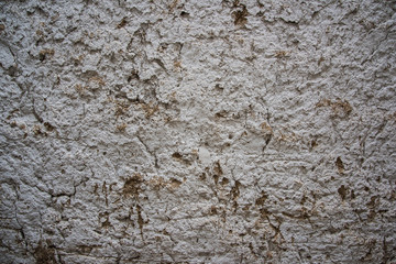 cracked clay wall of the straw house