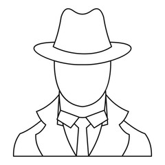 Spy icon. Outline illustration of spy vector icon for web