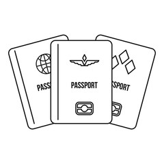 Passports icon. Outline illustration of passports vector icon for web