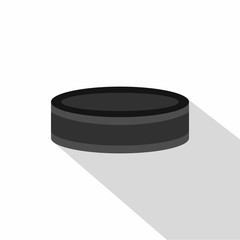 Hockey puck icon. Flat illustration of hockey puck vector icon for web design