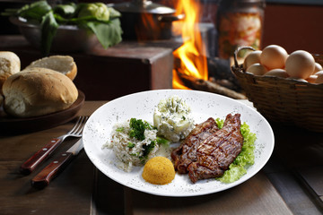 picanha potato with rice and beans drover