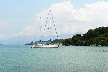 Yacht in the bay.