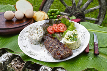 picanha potato with rice and beans drover
