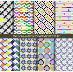 set of 8 geometric vector textures