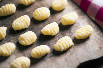 Uncooked potato gnocchi