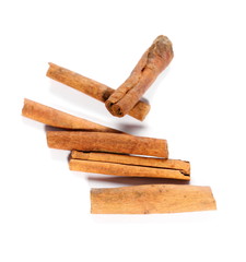 cinnamon stick spice isolated on white