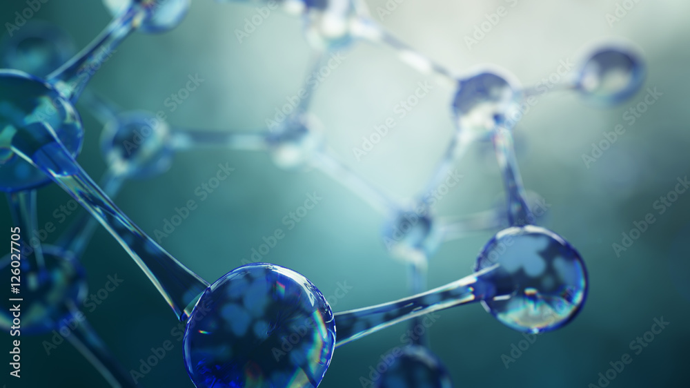 Canvas Prints 3d illustration of molecule model. science background with molecules