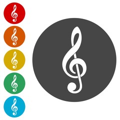 Treble clef vector icon 
