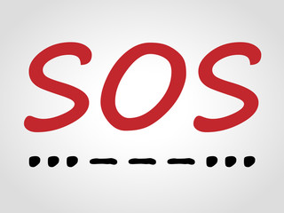 SOS Morse code distress signal. 