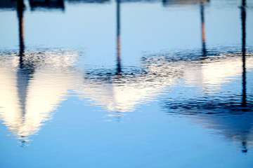 Umbrellas reflection