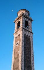 Obraz premium Bell tower of the church. Orsago, Italy.