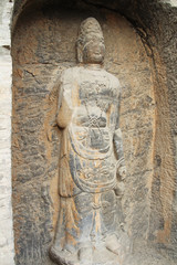 Buddha's statue rock carving in Longmen Grottoes, Luoyang, China