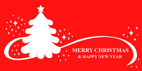 Fototapeta na wymiar Christmas fir tree red greeting card