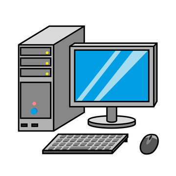 computer in cartoon style isolated on white. vector