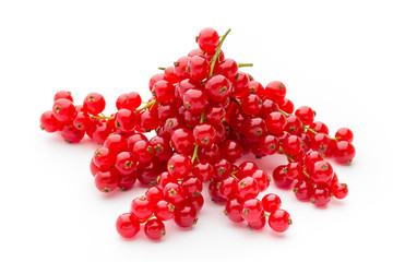 Red Currant close up isolated on white.