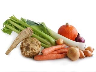 various vegetables for cooking soup and for salads