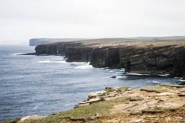 Fototapeta na wymiar Panorama Orkney coastline Yesnaby cliff landscape 8