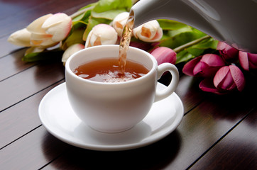 Cup of tea in catering concept