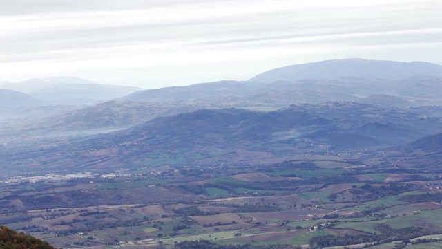 Landscape from the Mount Cucco in Umbria in Italy