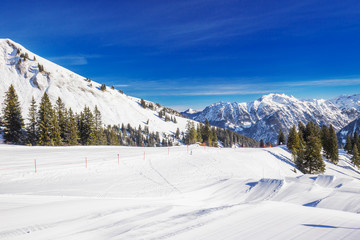 Fototapeta na wymiar Fellhorn Ski resort, Bavarian Alps, Oberstdorf, Germany