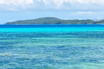 Colorful sea in Nacula Island in Fiji