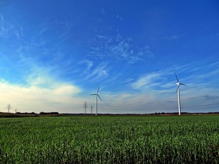 Panorama mit Windrädern 