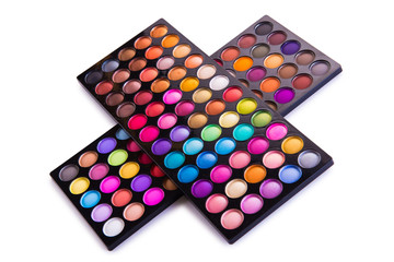 Set of colourful shadow for make-up isolated on white