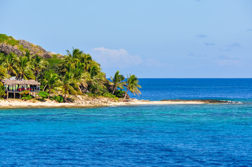 Sandy beach on Waya Lailai Island in Fiji