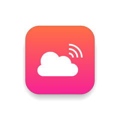 Broadcast icon vector, clip art. Live stream cloud computing. Also useful as logo, square app icon, web UI element, symbol, graphic image, silhouette and illustration.