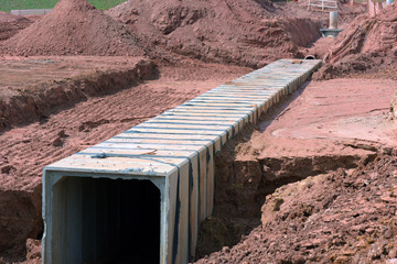 Stormwater drain canal under construction
