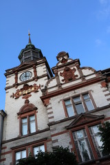 Fototapeta na wymiar Upwards view to old historic building in Schwerin, Germany