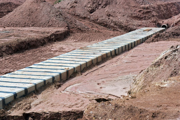 Stormwater drain canal under construction