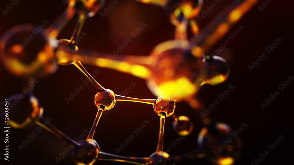Canvas Prints 152876 3d illustration of molecule model. science background wit