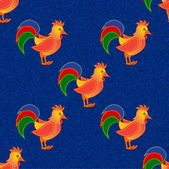 pattern with cocks