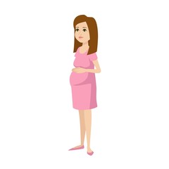 Young pregnant woman character vector