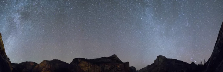 Foto op Canvas Milky Way panorama Yosemite Valley © davidhoffmann.com
