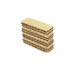 Wafers with chocolate isolated on white background..