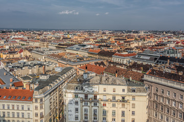 Fototapeta na wymiar Budapest panorama taken from the tower of Saint Istvan Basilika.