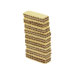 Wafers with chocolate isolated on white background..