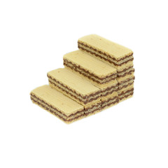 Wafers with chocolate isolated on white background..