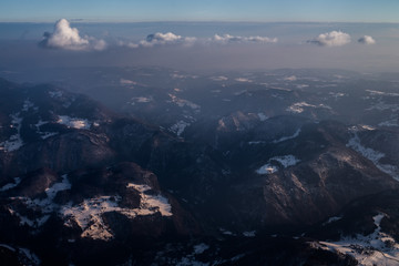 Returning from short journey. Flight over my homeland Slovenija