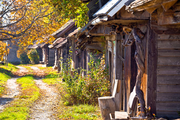 Historic wooden cottages street Ilica