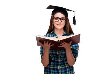 Young student isolated on the white background