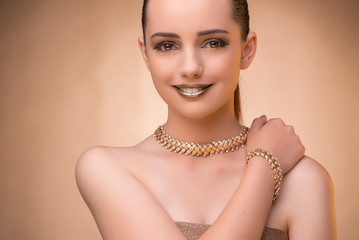 Nice woman wearing elegant jewellery