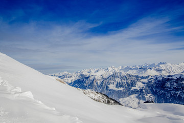 Fototapeta na wymiar Beautiful mountain landscape. Winter mountains panorama