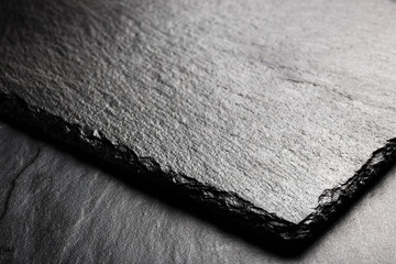 black slate board for serving with copy space, top view