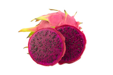 Dragon Fruit isolated on white background. (Pitaya Fruit)