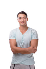 Young handsome man isolated on the white background