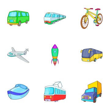 Carriage services icons set. Cartoon illustration of 9 carriage services vector icons for web